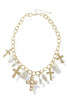 Happy Soul Gold Cross and Pearl Charm Necklace