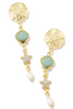 Brynne Shell Linear Earrings - Gold Sea Green | Kendra Scott