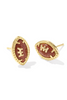 Football Stud Earrings - Gold Orange Goldstone | Kendra Scott - FINAL SALE