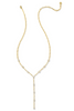 Lexi Y Necklace - Gold White Crystal | Kendra Scott