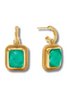 Cheval Hoop & Charm Earring - Iridescent Emerald Green | Julie Vos