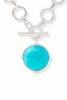 Julie Vos Honeybee Silver Turquoise Blue Statement Necklace