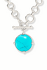 Julie Vos Honeybee Demi Silver Turquoise Statement Necklace