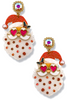 Holly and Jolly Red Santa Claus Earrings