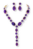 On The Line Purple Glass Stone Necklace Set