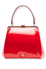 Frances Valentine Katherine Frame Red Soft Patent Leather Bag