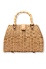 Frances Valentine Rooster Toast Wicker Bamboo Handle Bag