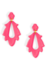 Delaney Neon Pink Resin Drop Earrings