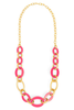 Marlowe Neon Pink Resin and Gold Chain Necklace