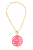 Rosalie Neon Pink Pendant Chain Necklace