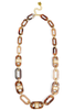Wrenley Brown Resin Link Long Necklace