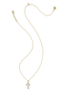 Kendra Scott Cross Pendant Gold Matte Blush Pink Dichroic Necklace