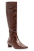 Frances Valentine Mackie Chocolate Croc Emboss Leather Boots