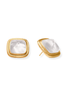 Julie Vos Sahara Iridescent Clear Crystal Stone Stud Earrings
