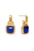 Julie Vos Sahara Hoop Iridescent Sapphire Blue Charm Earrings
