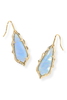 Kendra Scott Adriana Scallop Frame Gold Sky Blue Iridescent Abalone Drop Earrings