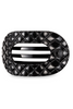Teleties Large Flat Round Black Quilted Hair Clip
