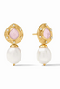 Clementine Pearl Drop Earring - Gold Iridescent Rose | Julie Vos