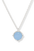 Julie Vos Honeybee Chalcedony Blue Solitaire Necklace
