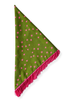 Stars & Checks Green Fringe Triangle Scarf