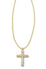 Gold Cross Pendant Necklace - White Crystal | Kendra Scott