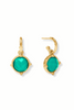 Julie Vos Honeybee Hoop and Charm Emerald Green Earrings