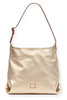 Brynn Hobo Tumbled Leather Metallic Gold Handbag