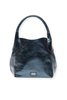 Sweet Pea Mini Tumbled Leather Metallic Navy Handbag