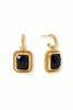 Cheval Hoop and Charm Obsidian Black Earring