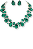 Glitz and Glamour Emerald Statement Necklace