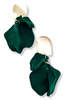 Velvet Petal Earrings - Dk. Green