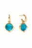Julie Vos Honeybee Hoop and Charm London Blue Earrings