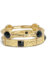Ignite Worn Gold & Black Bangle Bracelet Set