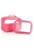 Ezra Set of 2 Clear Cosmetic Cases - Pink