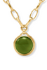 Julie Vos Solara Iridescent Palmetto Green Statement Necklace