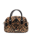 Frances Valentine EXCLUSIVE Mini Bowler Zebra Haircalf w Patent Leather Handbag
