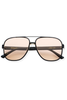 Freyrs Carter Matte Black and Brown Aviator Sunglasses