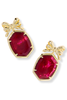 Kendra Scott Daphne Gold Burgundy Illusion Bow Drop Earrings