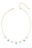 Kendra Scott Cailin Gold Green Crystal Delicate Strand Necklace