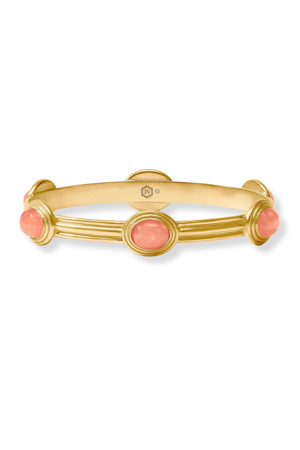 Julie Vos Portofino Melon Jade Stone Bangle Bracelet