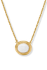 Julie Vos Portofino White Jade Solitaire Necklace