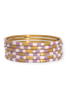 BudhaGirl Veda White and Lilac Bangle Bracelets Set of 6