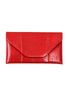 Wild Things Red Snakeskin Print Clutch