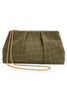 Cross Your Mind Olive Croc Print Faux Suede Clutch