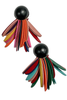 Rustic Fringe Black & Multi Dangle Earrings