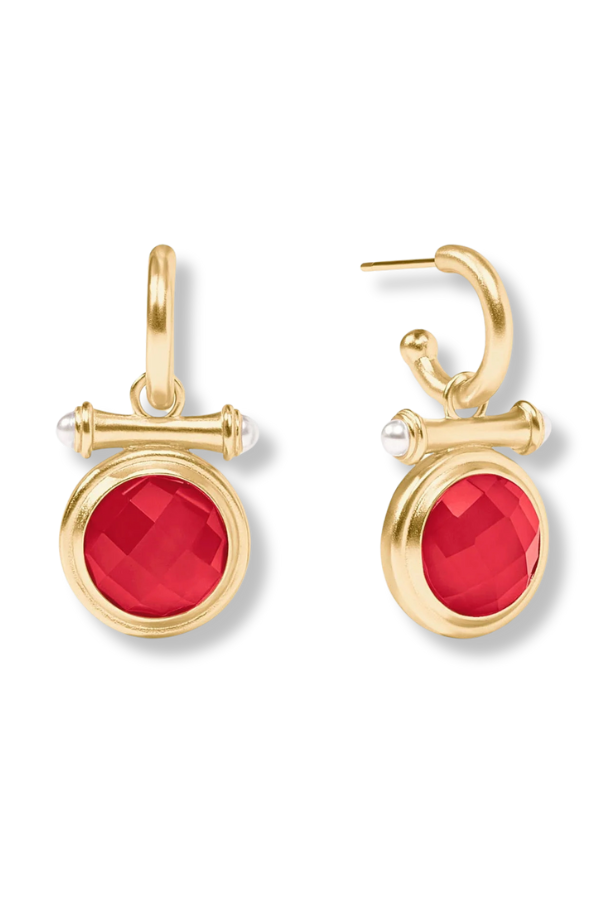 Julie Vos Bamboo Iridescent Strawberry Hoop & Charm Earrings  display picture 1