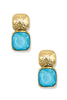 Trina Aqua and Gold Earrings