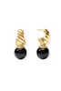 Julie Vos Ravello Obsidian Black Hoop & Charm Earrings