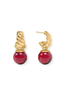 Julie Vos Ravello Cranberry Hoop & Charm Earrings