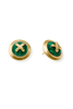 Julie Vos Essex Malachite Green Gold Stud Earrings